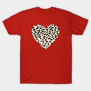 Cheetah Leopard Original Print Heart Shape T-Shirt